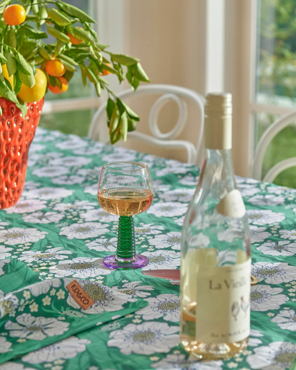 KIP & CO - STALK WINE GLASS 2P SET - GARDEN PARTY