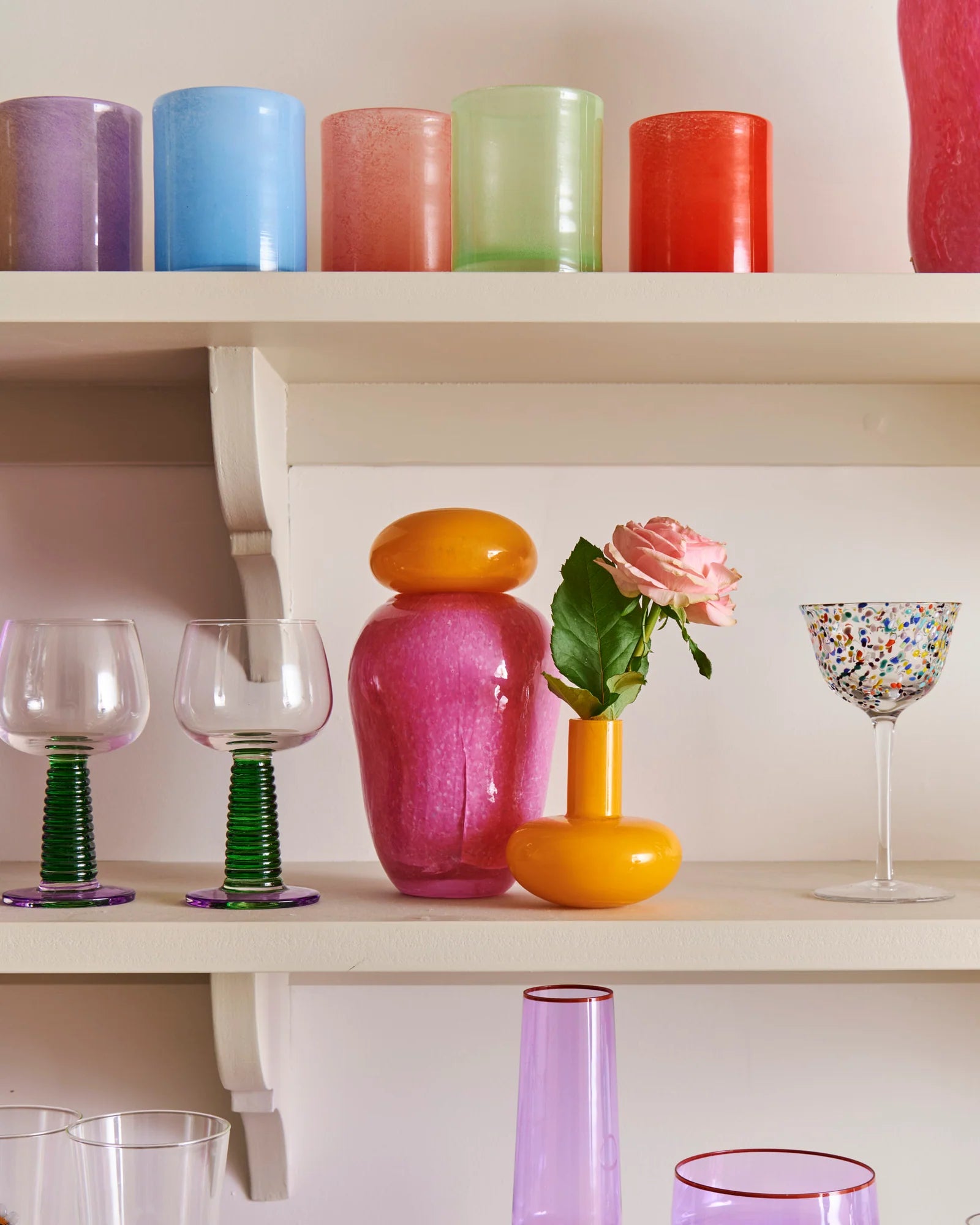 KIP & CO - STALK WINE GLASS 2P SET - GARDEN PARTY