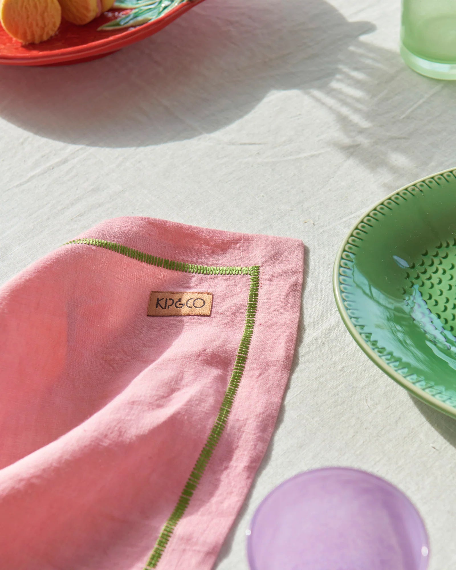 KIP & CO - EMBROIDERED LINEN 4P NAPKIN SET - SUPPER CLUB