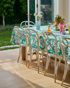 KIP & CO - LINEN TABLECLOTH STANDARD RECTANGULAR - TUMBLING FLOWERS GREEN