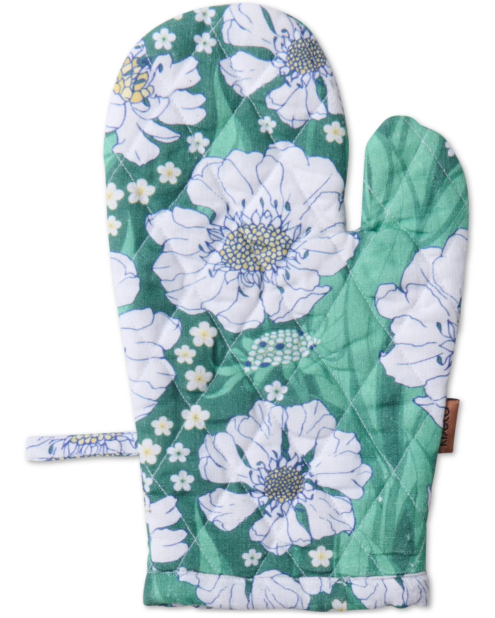 KIP & CO - OVEN MITT - TUMBLING FLOWERS GREEN