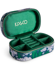 Load image into Gallery viewer, KIP &amp; CO - VELVET TRAVEL JEWELLERY BOX  - TUMBLING FLOWERS GREEN
