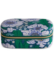 Load image into Gallery viewer, KIP &amp; CO - VELVET TRAVEL JEWELLERY BOX  - TUMBLING FLOWERS GREEN
