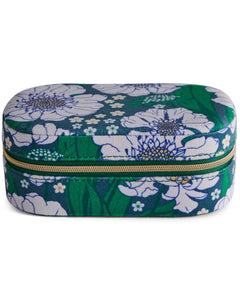 KIP & CO - VELVET TRAVEL JEWELLERY BOX  - TUMBLING FLOWERS GREEN