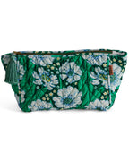 KIP & CO - VELVET TOILETRY BAG - TUMBLING FLOWERS GREEN