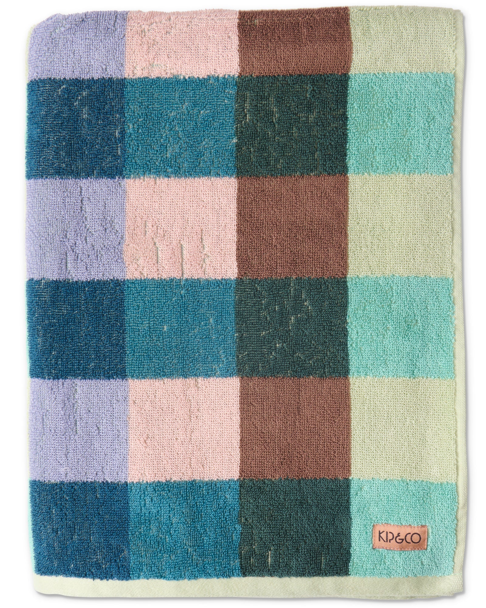 KIP & CO - TERRY BATH TOWEL - WOODLAND TARTAN