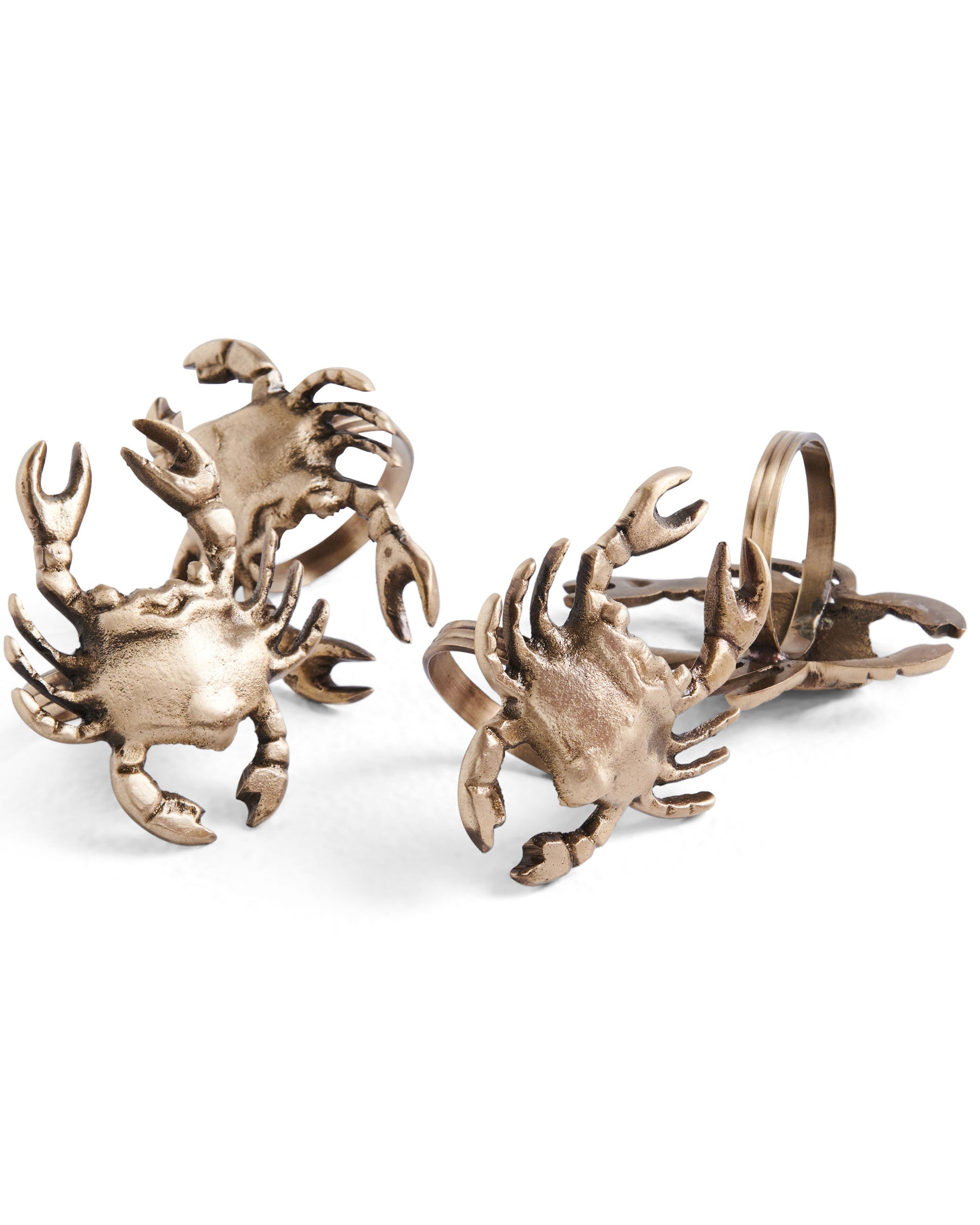 KIP & CO - CRAB BRASS NAPKIN RINGS - 4P