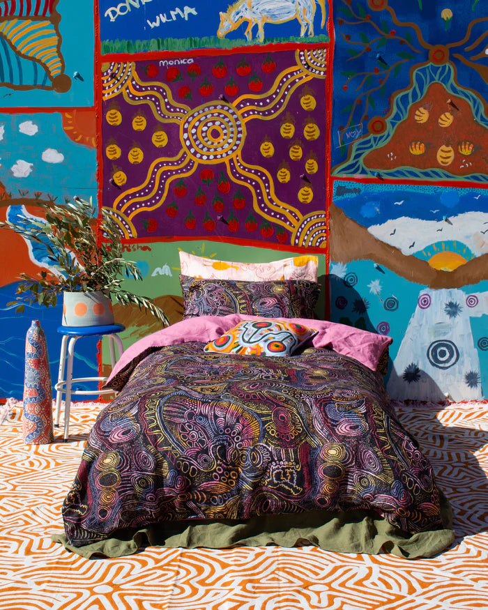 KIP & CO X ERNABELLA ARTS - TJALA TJUKURPA LINEN QUILT COVER
