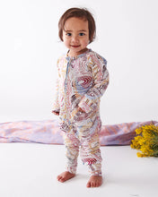 Load image into Gallery viewer, KIP &amp; CO X ERNABELLA ARTS -TJALA TJUKURPA ORGANIC LONG SLEEVE ZIP ROMPER
