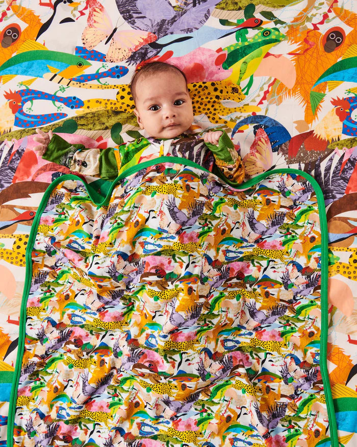 KIP & CO - ORGANIC COTTON SNUGGLE BLANKET - ALL CREATURES GREAT & SMALL