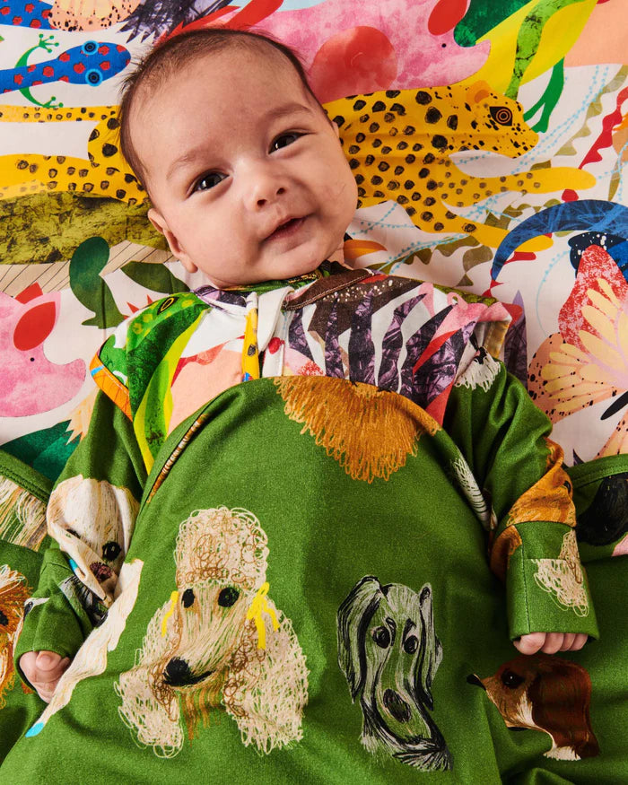 KIP & CO - ORGANIC COTTON SNUGGLE BLANKET - ALL CREATURES GREAT & SMALL