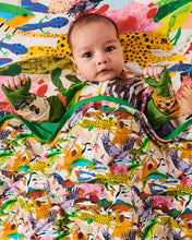 Load image into Gallery viewer, KIP &amp; CO - ORGANIC COTTON SNUGGLE BLANKET - ALL CREATURES GREAT &amp; SMALL

