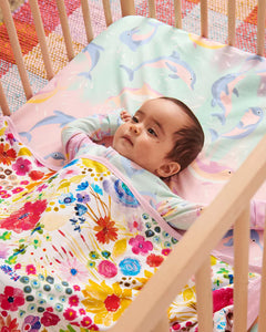 KIP & CO - ORGANIC COTTON SNUGGLE BLANKET - FIELD OF DREAMS IN COLOUR