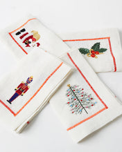 Load image into Gallery viewer, KIP &amp; CO - 4P EMBROIDED LINEN NAPKIN SET - NOEL
