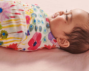 KIP & CO - FIELD OF DREAMS IN COLOUR BAMBOO SWADDLE