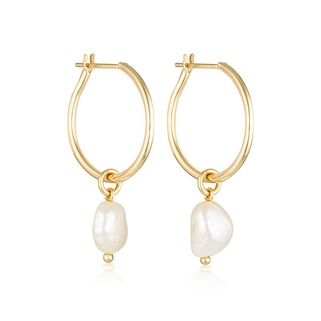 LINDA TAHIJA - BAROQUE PEARL WILLPOWER HOOP EARRINGS