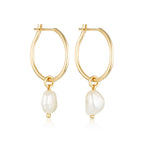LINDA TAHIJA - BAROQUE PEARL WILLPOWER HOOP EARRINGS