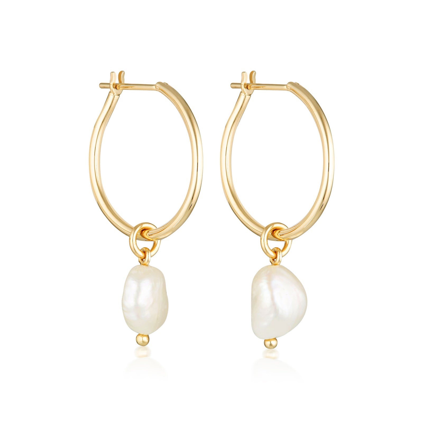 LINDA TAHIJA - BAROQUE PEARL WILLPOWER HOOP EARRINGS