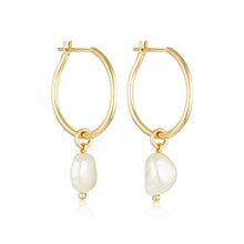 Load image into Gallery viewer, LINDA TAHIJA - BAROQUE PEARL WILLPOWER HOOP EARRINGS
