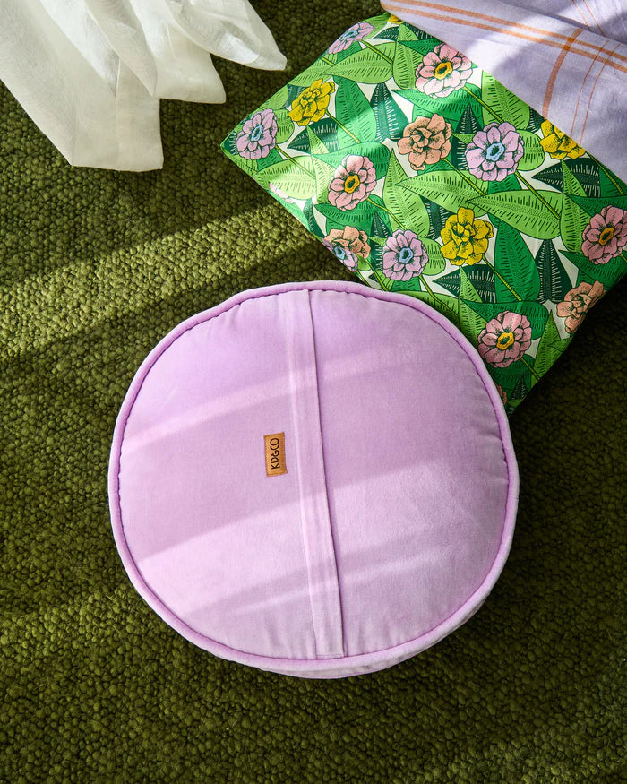 KIP & CO - VELVET PEA CUSHION - LILAC