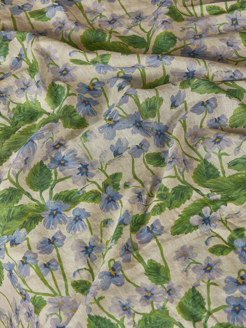 BONNIE & NEIL - FLORAL LINEN PYJAMA SET - LILAS BLUE
