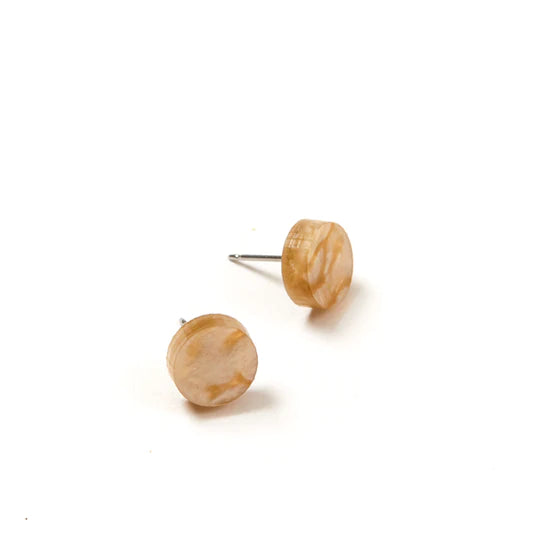 MARTHA JEAN - MINI CIRCLE STUD EARRINGS - OYSTER