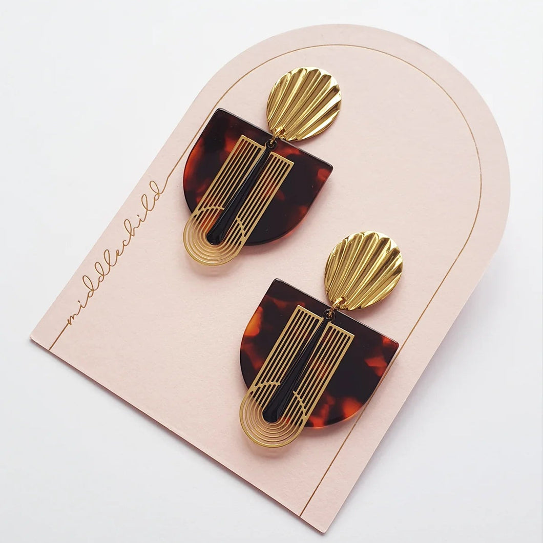 MIDDLE CHILD - BANDSTAND EARRINGS - TORTOISE