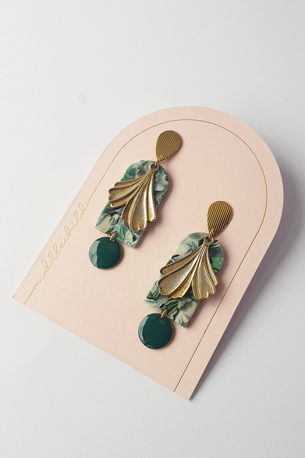 MIDDLE CHILD - PEONY EARRINGS - MALLARD