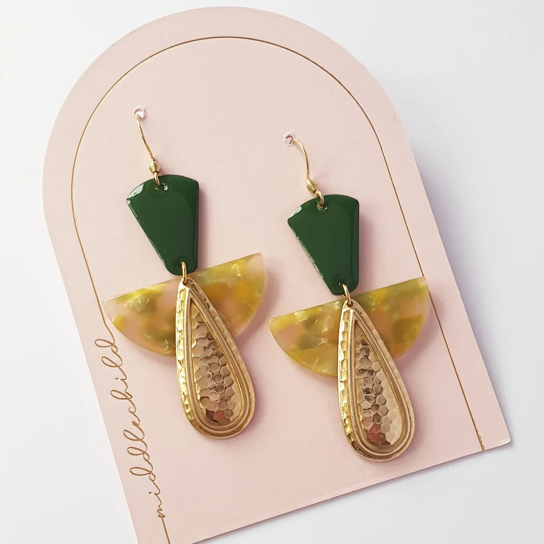 MIDDLE CHILD - SHOWGIRL EARRINGS - GREEN