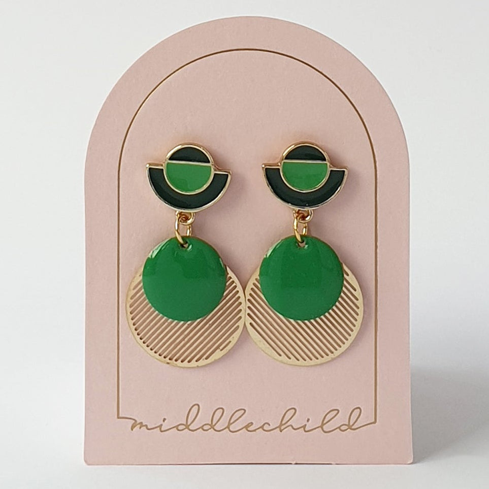 MIDDLE CHILD - SIXPENCE EARRINGS - GREEN