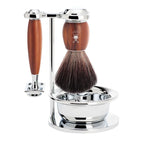 MUHLE - VIVO SAFETY RAZOR & SYNTHETIC FIBER 4-PIECE SET - PLUM WOOD
