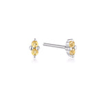 LINDA TAHIJA - SILVER BIRTHSTONE STUD EARRINGS - CITRINE