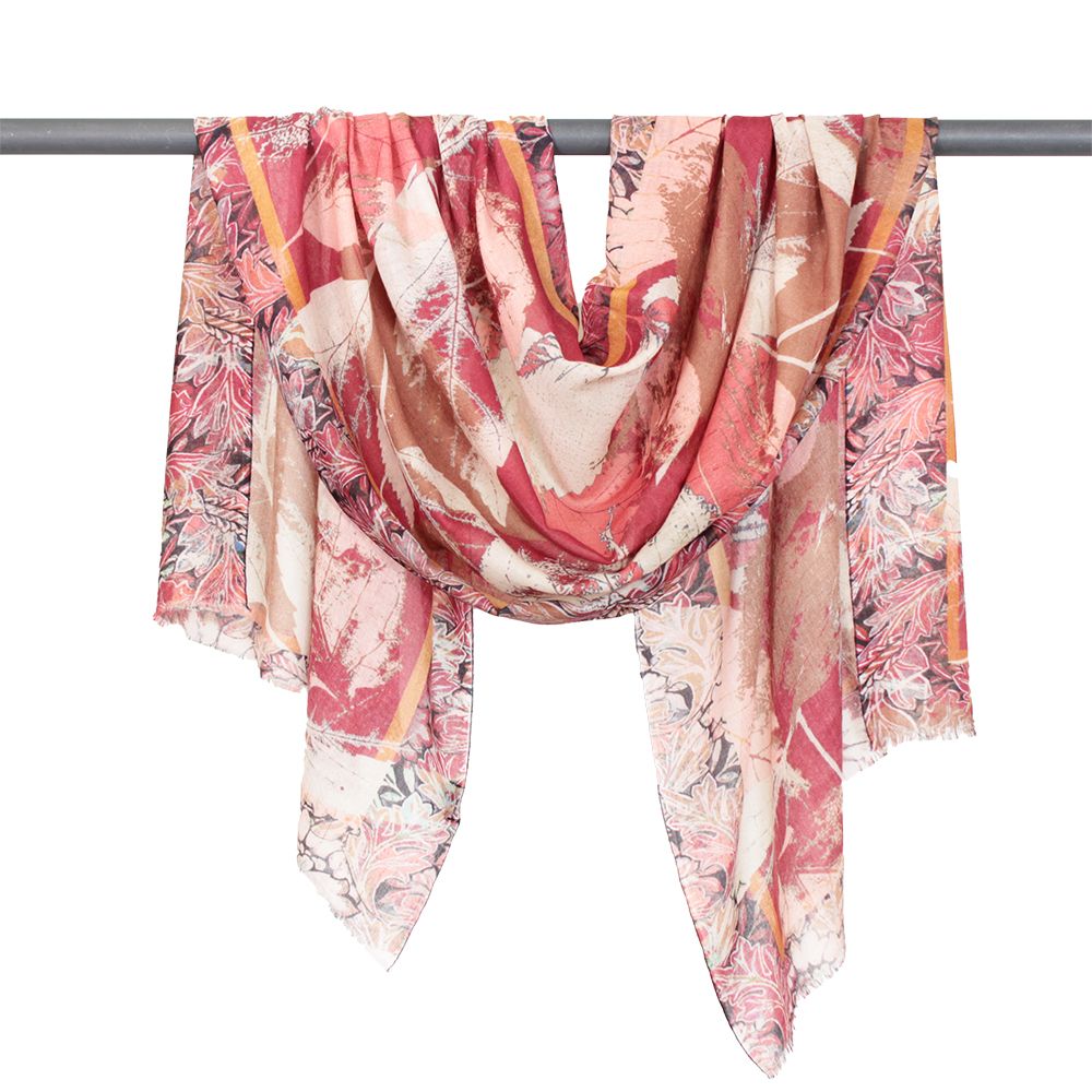 D)LUX - PARKER LEAF WOOL/MODAL SCARF - SPICE