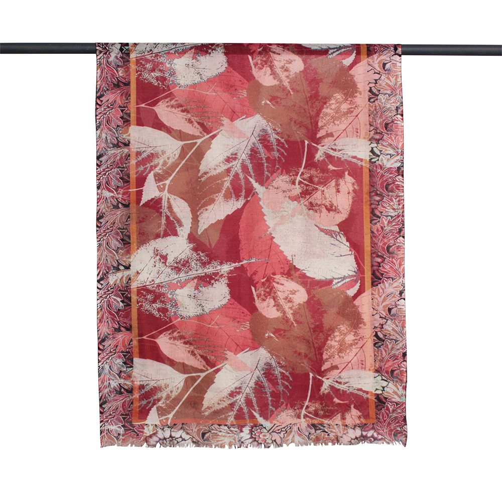 D)LUX - PARKER LEAF WOOL/MODAL SCARF - SPICE