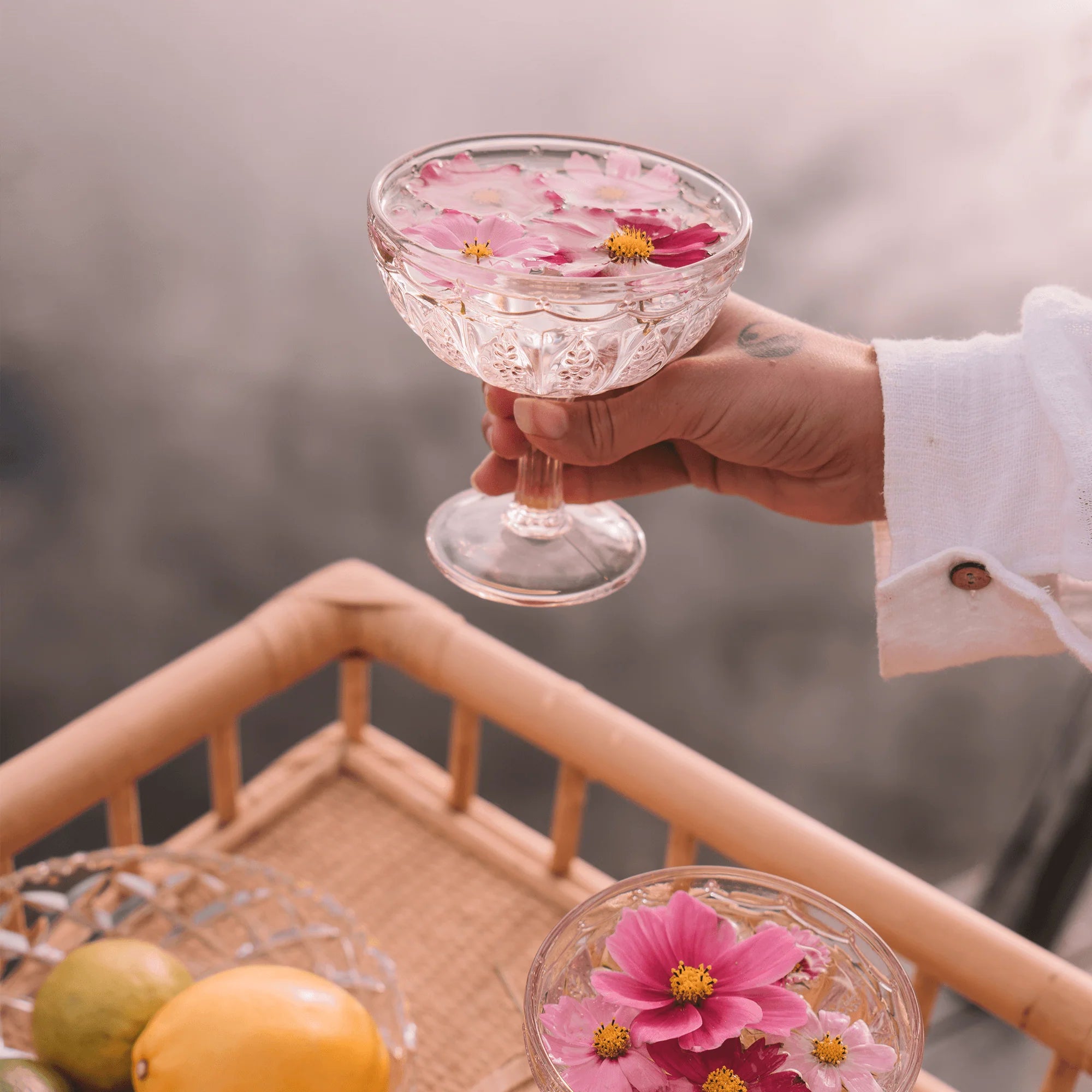 WANDERING FOLK - PRIMROSE MARGARITA GLASS (SET OF 2)