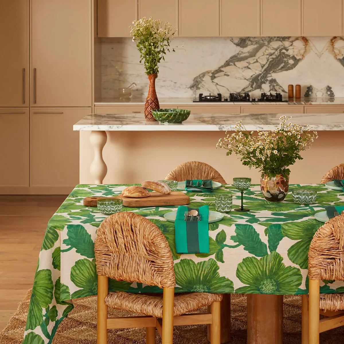 BONNIE & NEIL - LEON EMERALD TABLECLOTH - MEDIUM