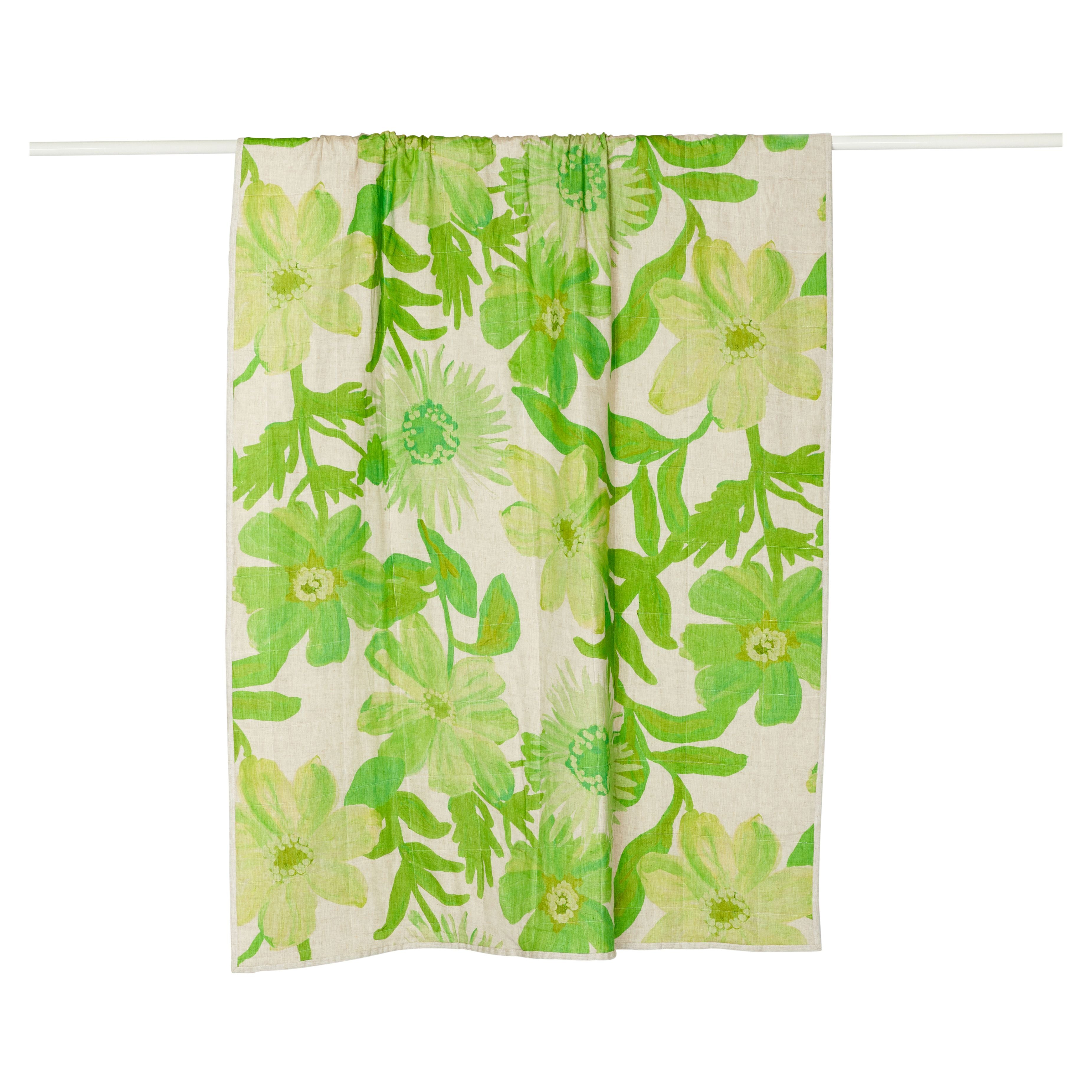 BONNIE & NEIL - COSMOS GREEN / CORNFLOWER GREEN QUILTED THROW