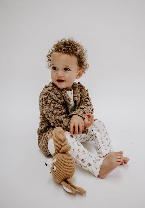 MIANN & CO - BOBBLE KNIT CARDIGAN - CHESTNUT