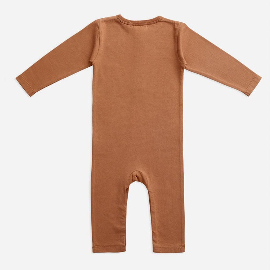 MIANN & CO - ORGANIC COTTON LONG SLEEVE JUMPSUIT - CAFE AU LAIT