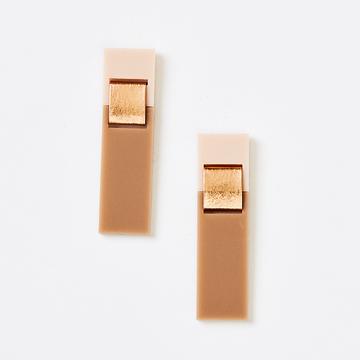 MARTHA JEAN - ARYA EARRINGS - BEIGE/COFFEE