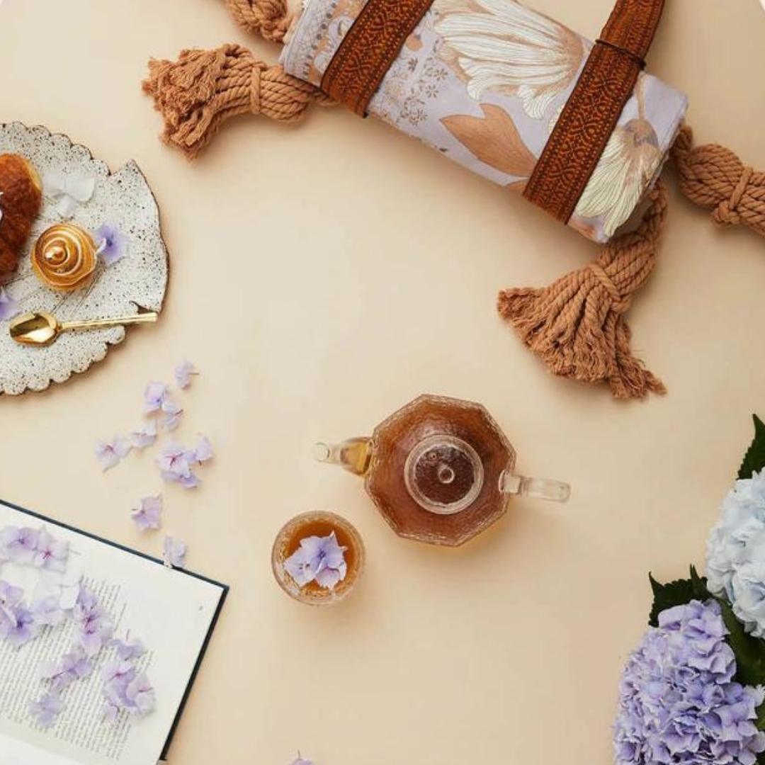 WANDERING FOLK - GRANDE FLEUR PICNIC RUG - LILAC