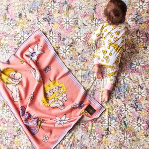 KIP & CO X MAY GIBBS - FLORAL & FAUNA COTTON KNITTED BLANKET