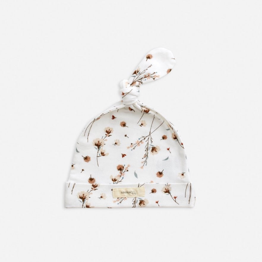 MIANN & CO - KNOT BEANIE - SNOW BLOSSOM