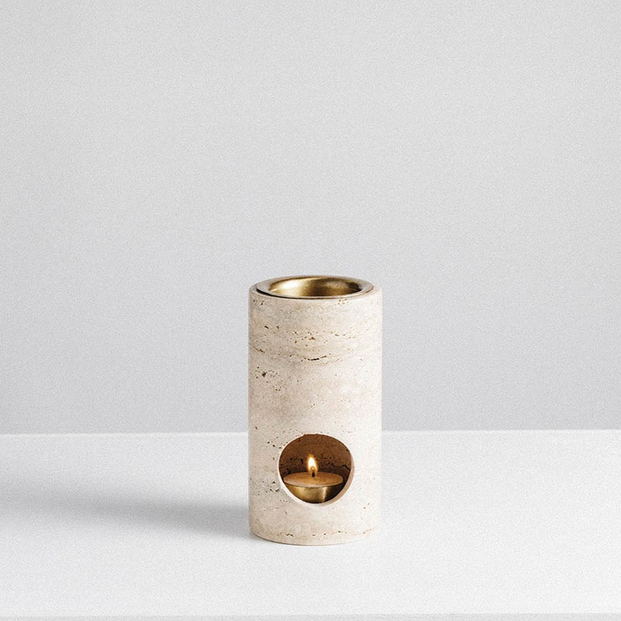 ADDITION STUDIO- SYNERGY OIL BURNER - TRAVERTINE - INSTORE PICKUP ONLY