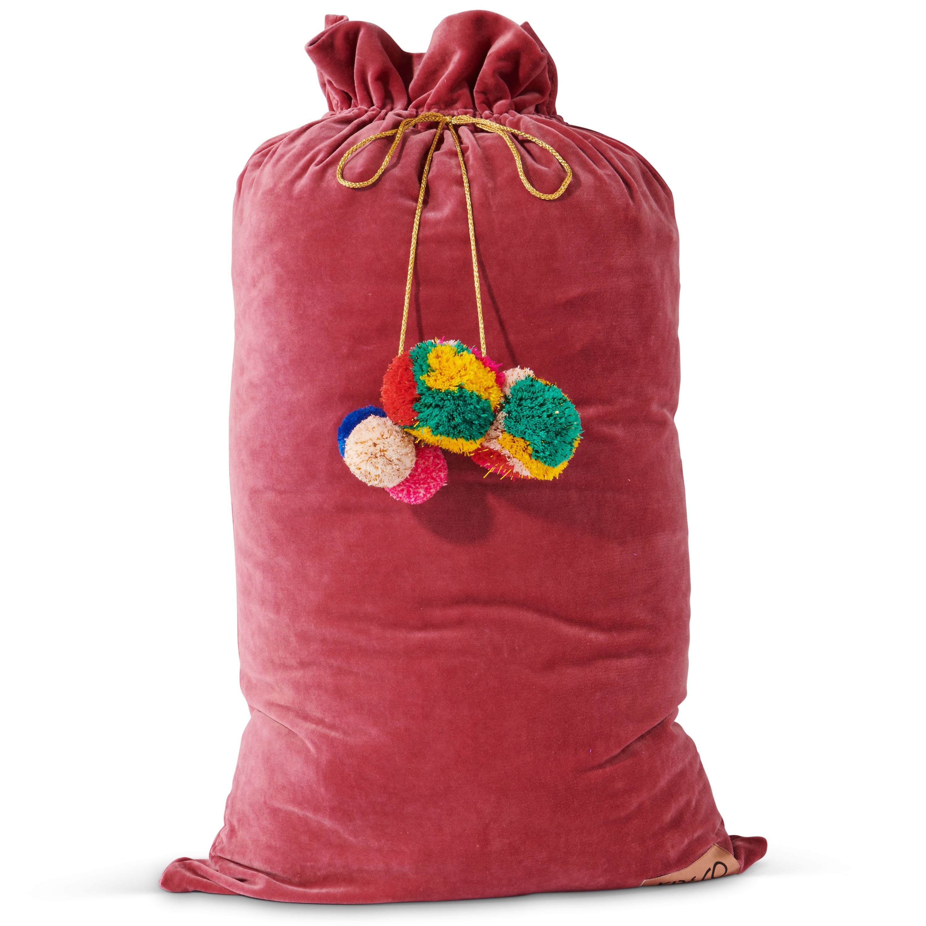 KIP & CO - VELVET SANTA SACK - BLUSHING ROSE