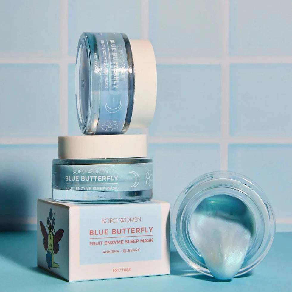 BOPO WOMEN -  BLUE BUTTERFLY ENZYME SLEEP MASK - 50G