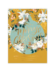 BESPOKE LETTERPRESS - 6PK CHRISTMAS GIFT TAGS "A VERY MERRY CHRISTMAS TO YOU"