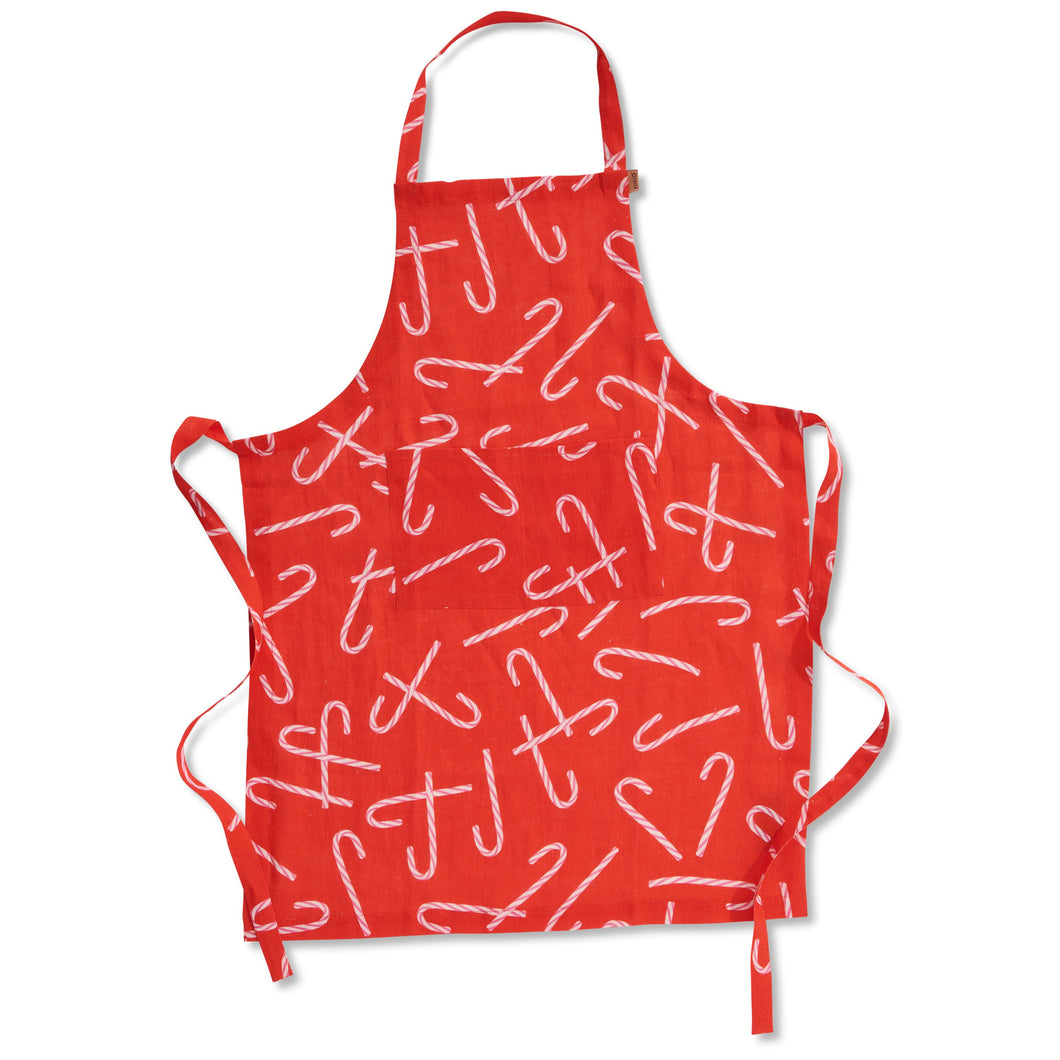 KIP & CO - CANDY CANE RED LINEN APRON