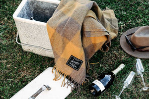 THE GRAMPIANS GOODS CO. - RECYCLED WOOL STANDARD PICNIC BLANKET - WATTLESEED