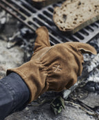 PONY RIDER - FIRE'S UP HEAT RESISTANT GLOVES - GOLDEN TAN LEATHER - O/S